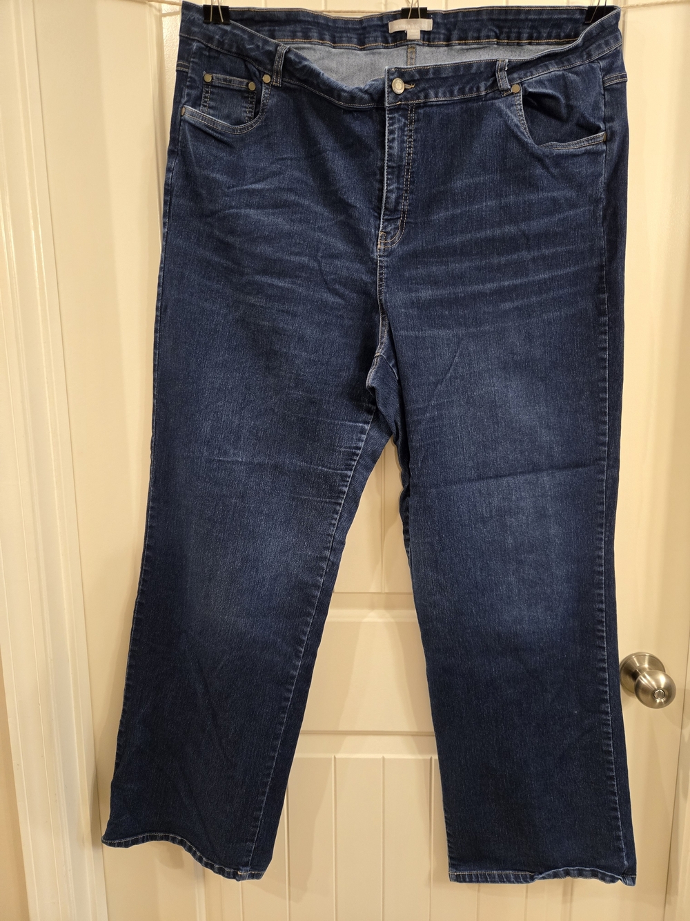 Woman Within Dark Blue Wide-Leg Jeans Size 26W Tall